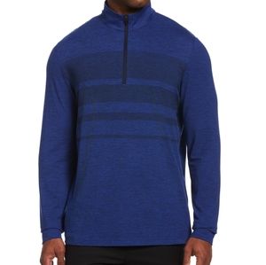 Pga Tour Men's Luxury Performance Stretch Textured Gradient Stripe 1/4-Zip Golf